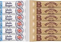 Brown and white sugar sticks