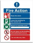 Fire action sign